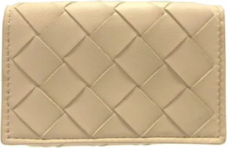 Bottega Veneta Beige Bordeaux Intrecciato Wallet (Tri-Fold) (Pre-Owned)