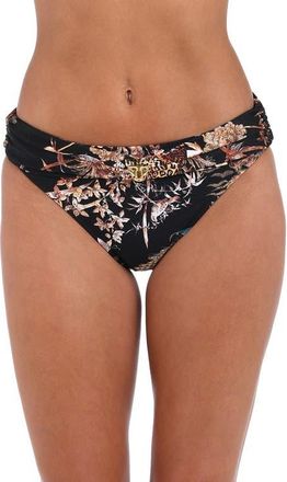 L'agence Miya Jungle Classic Bikini Bottoms in Black at Nordstrom, Size X-Large