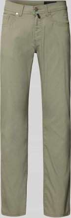 Pierre Cardin Regular Fit Hose mit Label-Detail Modell Lyon in Oliv, Gr&ouml;&szlig;e 31/32