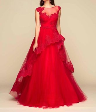 Mac Duggal Magical Ball Gown In Red