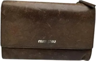 Miu Miu Pre-owned Wallets, female, Brown, Size: ONE SIZE Pre-owned Leather Wallet
