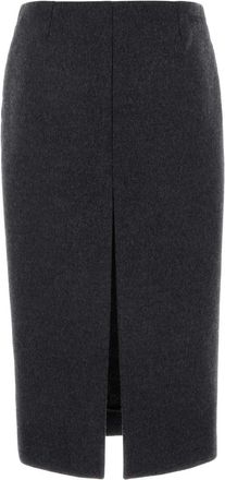 Gucci Womens Charcoal Wool Blend Skirt - Grey - Size EU 38 (Womens)
