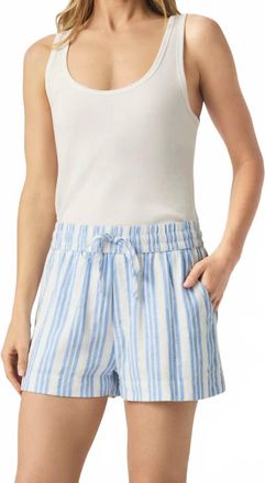 Splendid Campside Stripe Short In Steel Blue Stripe