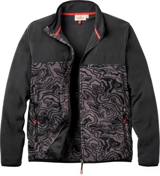 Passenger Set Off Recycled Full Zip Polar Fleece Fleecejacke f&uuml;r Herren | schwarz/grau
