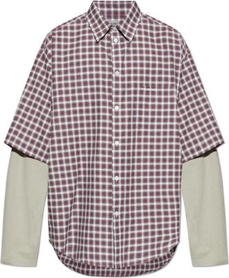 Balenciaga Wrong Sleeve Shirt - Heren - Casual Overhemden - Veelkleurig - M - Katoen - Overhemden