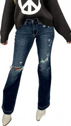 Judy Blue Adore Me Distressed Bootcut Jeans In Blue