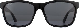 Gucci Rectangle Black Grey Sunglasses