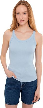 Michael Stars Nicole Wide Crew Tank Top Womens Clothing Cloud (US 0-12), Cotton/Nylon