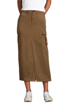 Lands End Cool Fade Cargo Maxi Skirt in Coriander at Nordstrom, Size 10P