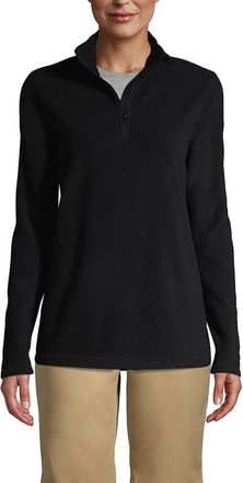 Lands End School Uniform Young Lightweight Fleece Quarter Zip Pullover in Black at Nordstrom, Size X-Large