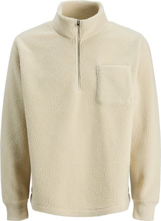 Jack & Jones Sweatshirt JACK & JONES JORGREENE TEDDY SWEAT HIGH NECK, Herren, Gr. XL, oatmeal, angeraute Sweatware, Obermaterial: 100% Polyester, unifarben, relaxe