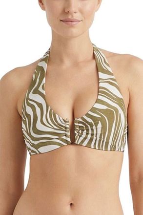 Change of Scenery Shana U-Bar Halter Bikini Top in Serengeti at Nordstrom, Size X-Small