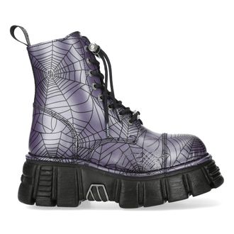 New Rock paarse leren gotische militaire bikerlaarzen - MILI084N-S3