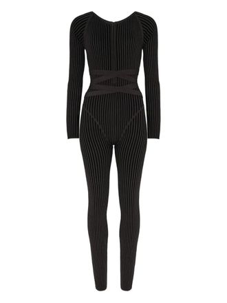 Mani&egrave;re De Voir knitted tie jumpsuit - Grey