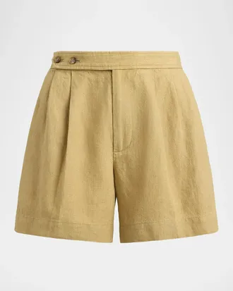 Polo Ralph Lauren Pleated Delave Linen Shorts
