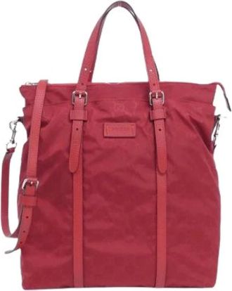 Gucci Pre-owned Tote Bags, female, Red, Size: ONE SIZE Pre-owned Nylon Tote Bag