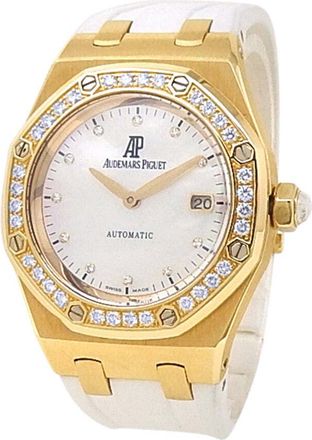 Audemars Piguet Pre-owned Audemars Piguet Royal Oak Diamond Mother of Pearl Dial Ladies Watch 77321BA.ZZ.D012CR.01