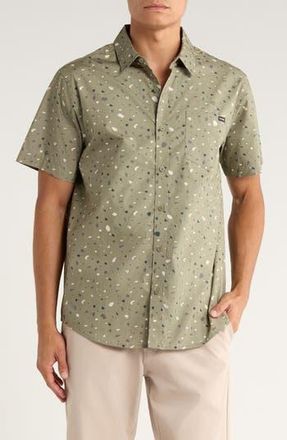 Hurley Terrazo Short Sleeve Button Up Shirt in Iguana at Nordstrom Rack, Size Medium
