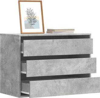 vidaXL Vidaxl - Cassettiera Angolo Grigio Cemento 80x41x58cm Legno Multistrato