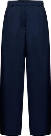 Silvian Heach Wijde broek met gestructureerde plooien - Dames - Wijde Broeken - Blauw - XL - Polyester - Broeken
