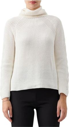Le Tricot Perugia Turtleneck Trui - Dames - Coltruien - Wit - M - Wol - Truien & Vesten