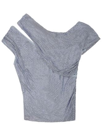 Self Portrait Asymmetrical One-Shoulder Top With Rhinestone Accents