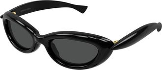 Bottega Veneta Sardine Oval Zonnebril - Dames - Zonnebrillen - Zwart - 54 MM - Accessoires