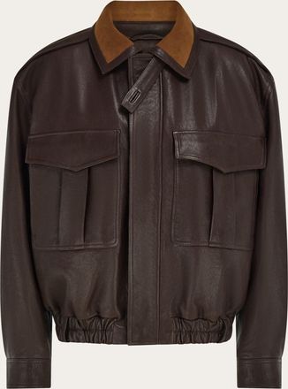 Ferragamo Men Nappa blouson Brown