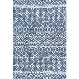 Jonathan Y Designs Kafel Bohemian Indoor/Outdoor Area Rug in Blue/ivory at Nordstrom, Size 5Ft 0In X 8Ft 0In