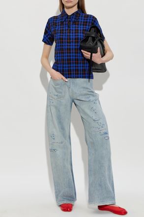 Maison Margiela Jeans With Abrasions, Womens, Blue