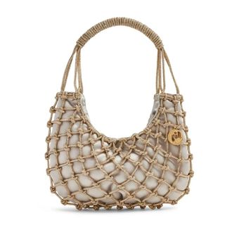 Rosantica Shoulder Bags, female, Gray, Size: ONE SIZE Hand-woven Crystal-embellished Silver Bag