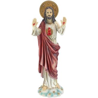 Design Toscano KY913 Statua da Giardino in Stile Italiano Sacro Cuore di Ges&ugrave;, Multicolore - Design Toscano