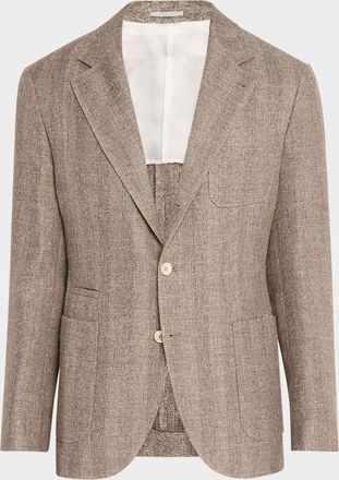 Brunello Cucinelli Mens Textured Chevron Sport Jacket