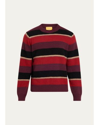Guest In Residence Mens Striped Cashmere Sweater