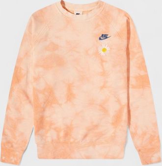 Nike Mens Sportswear French Terry Tie-Dye Crewneck - Orange - Size X-Small