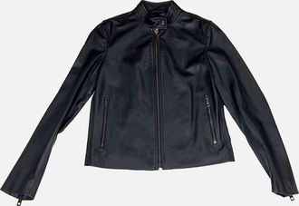 Bally 6230542 Black Lamb Leather Bomber Jacket