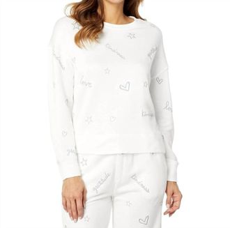 Splendid Virtue Embroidered Pullover In Ivory