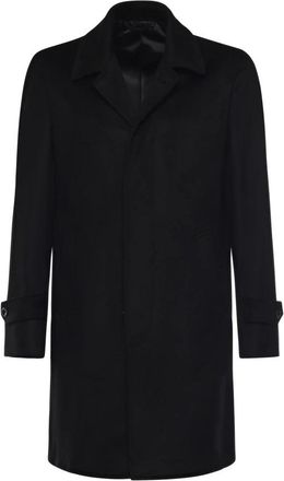 Luigi Bianchi Mantova Single-Breasted Coat - Heren - Mantel - Zwart - 2XL - Jassen