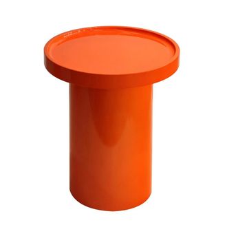 Oviala Mesa de centro redonda de 40 cm en MDF lacado en naranja