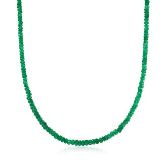 Ross-Simons 75.00- Emerald Bead Necklace With 14kt Yellow Gold Magnetic Clasp