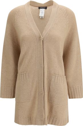 Fabiana Filippi Womens Cardigan Fine Knit V-Neck Beech Fleece Wool Sweater