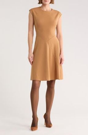 Calvin Klein Cap Sleeve A-Line Dress in Luggage at Nordstrom Rack, Size 10