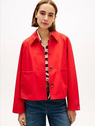Tommy Hilfiger Water Repellent Collared Relaxed Short Jacket