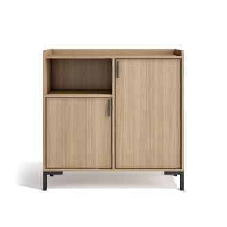 HERDASA Aparador entrada de melamina nogal claro 88x90x33 cm