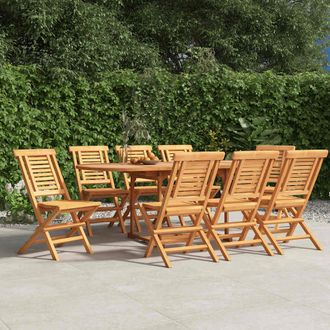 vidaXL Sillas De Jard&iacute;n Plegables 8 Uds Madera Maciza Teca 47x63x90 Cm Vidaxl