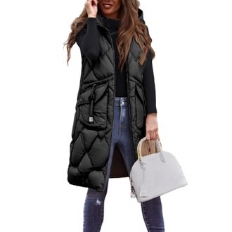 Generic WomenS Gilets WomenS Chocolate Sleeveless Cozy Cardigan Long For Fleece Uk Warmers Woman Clothes A Gillet Gilet Women And Jacket Gilets Black Brown Bo