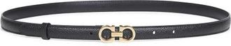 Ferragamo Gancini leren riem - Dames - Riemen - Zwart - 85 CM - Leer - Accessoires