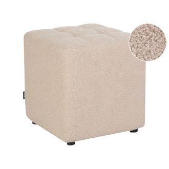 Beliani Beliani - Reposapi&eacute;s Puf Sala De Estar Moderno Cubo Otomana Boucl&eacute; Beige Kansas