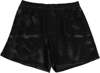 Dolce & Gabbana Zwarte Zijde Satijn Elastische Heren Boxershorts Zwemkleding