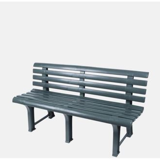 Dmora Panchina da Esterno Dluzard, 3 Posti, Schienale Listelli Made in Italy, 145x49x74h cm Verde